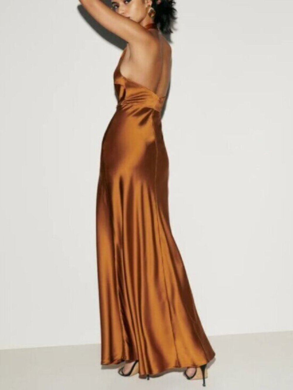 NWT Reformation Daniela Copper Silk Dress - Picture 2 of 9